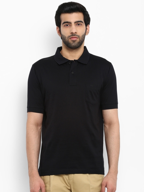 

ColorPlus Men Black Solid Polo T-shirt