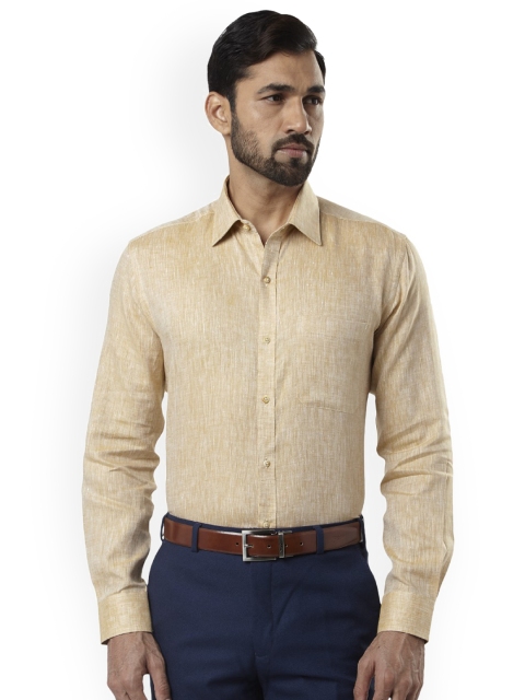 

Raymond Men Beige Linen Regular Fit Solid Casual Shirt