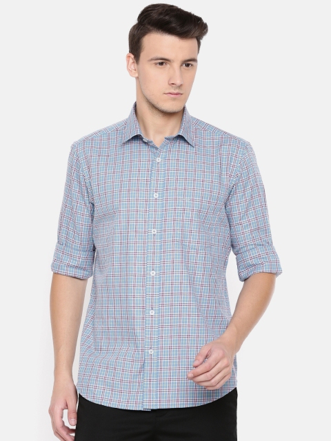 

ColorPlus Men Blue & Purple Tailored Fit Checked Casual Shirt