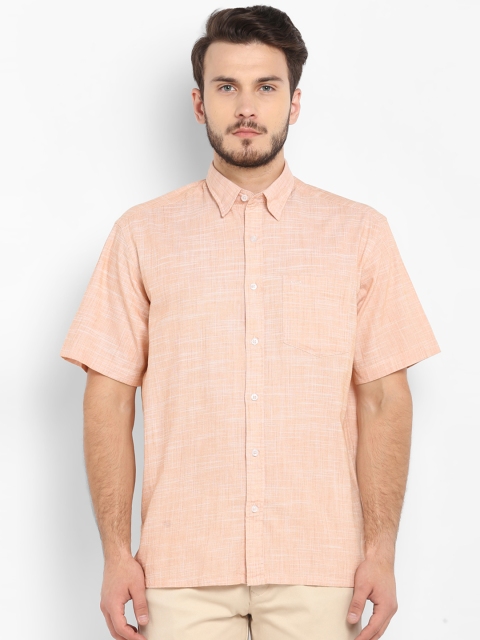 

ColorPlus Men Orange Regular Fit Checked Casual Shirt