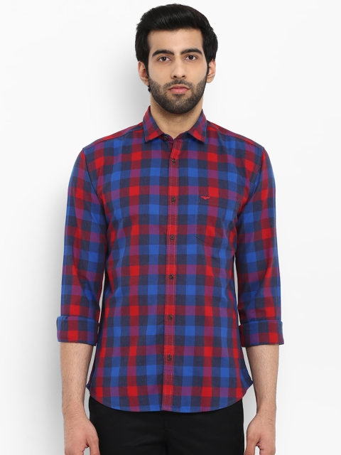 

Park Avenue Men Blue Slim Fit Checked Casual Shirt
