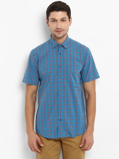 

ColorPlus Men Blue Tailored Fit Checked Casual Shirt