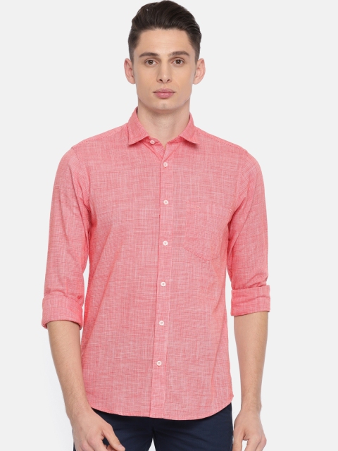

ColorPlus Men Orange Tailored Fit Self Design Casual Shirt