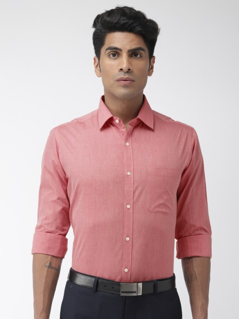 

Raymond Men Coral Red Slim Fit Solid Formal Shirt