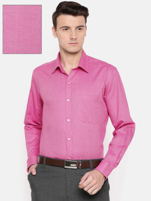 

Raymond Men Pink Contemporary Regular Fit Self Design Formal Shirt
