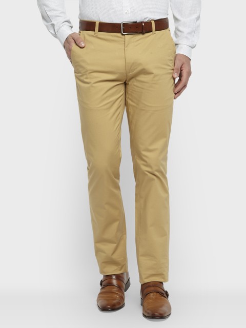 

ColorPlus Men Khaki Regular Fit Solid Formal Trousers