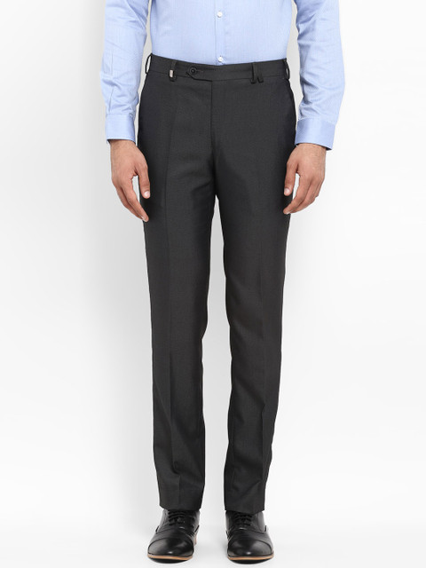

Park Avenue Men Grey Super Slim Fit Solid Regular Trousers