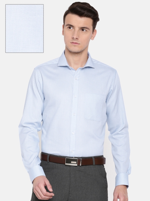 

Raymond Men Blue Slim Fit Self Design Formal Shirt