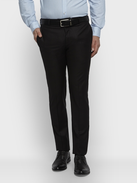 

Raymond Men Black Slim Fit Solid Formal Trousers