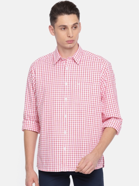 

ColorPlus Men White & Red Classic Regular Fit Checked Casual Shirt
