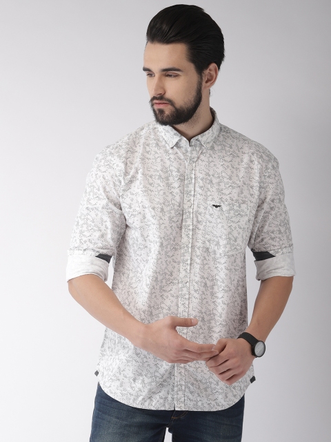 

Park Avenue Men White & Black Slim Fit Printed Formal Shirt