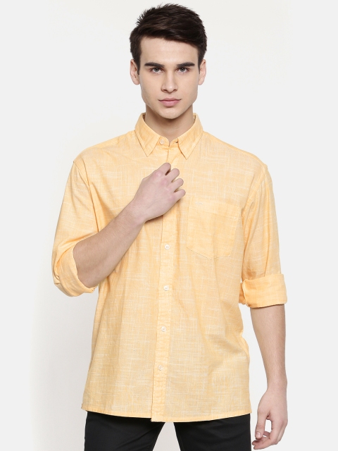 

ColorPlus Men Yellow Tailored Fit Solid Casual Shirt