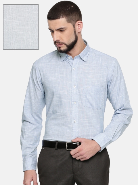 

ColorPlus Men Blue Tailored Fit Solid Formal Shirt