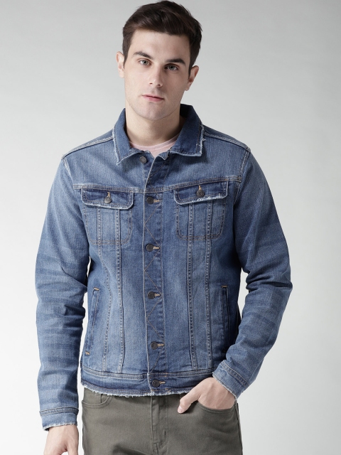 

Aeropostale Men Blue Solid Denim Jacket