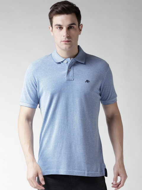 

Aeropostale Men Blue Solid Polo Collar T-shirt