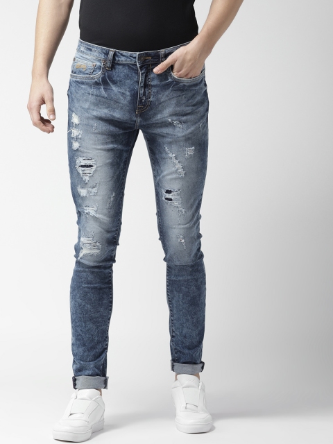 

Aeropostale Men Navy Blue Super Skinny Fit Mid-Rise Mildly Distressed Stretchable Jeans