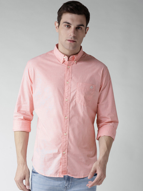 

Aeropostale Men Pink Regular Fit Solid Casual Shirt