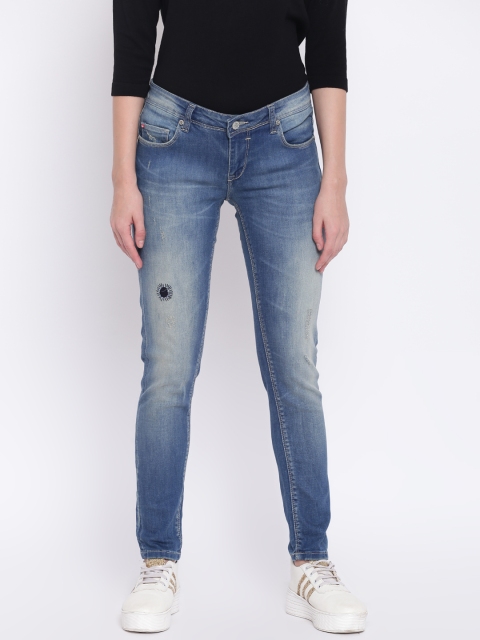 

Lee Cooper Women Blue Skinny Fit Low-Rise Mildly Distressed Stretchable Jeans
