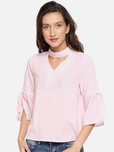 

Lee Cooper Women Pink Striped Top