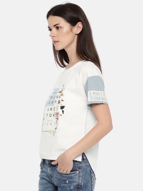 

Lee Cooper Women White Printed High-Low Top