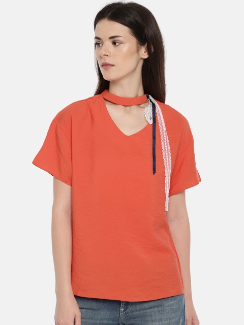 

Lee Cooper Women Orange Solid Top