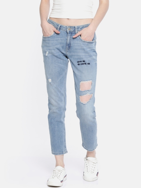

Lee Cooper Women Blue Boyfriend Fit Mid-Rise Cropped Jeans