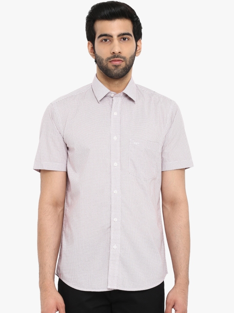 

ColorPlus Men White & Red Tailored Fit Printed Casual Shirt