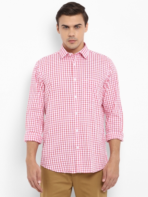 

ColorPlus Men Red & White Tailored Fit Checked Casual Shirt