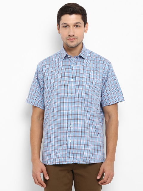 

ColorPlus Men Blue Regular Fit Checked Casual Shirt