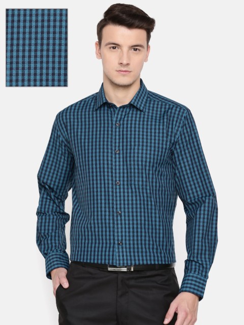 

Park Avenue Men Blue Regular Fit Checked Formal Shirt