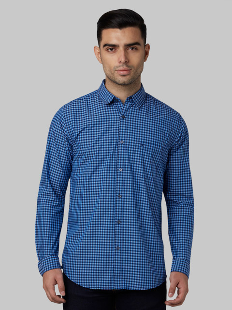 

Park Avenue Men Blue Slim Fit Checked Casual Shirt