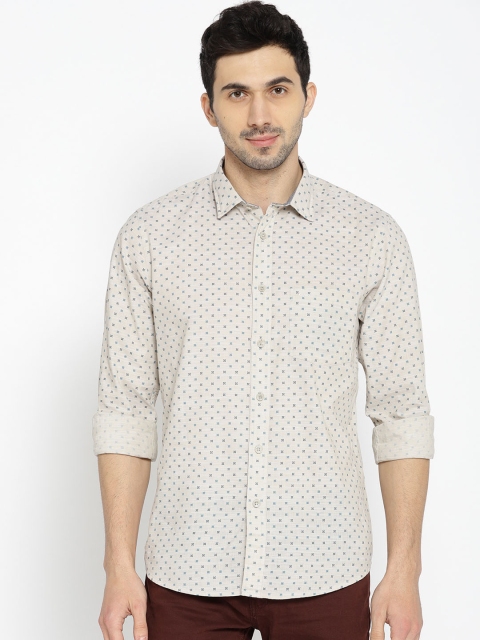 

ColorPlus Men Beige Tailored Fit Printed Casual Shirt
