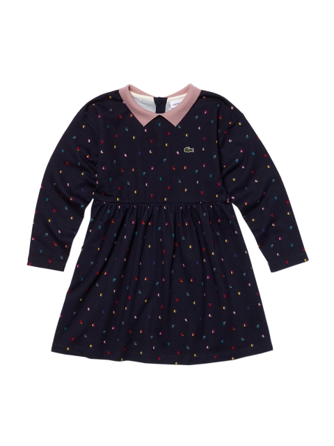 

Lacoste Girls Navy Blue Printed Fit & Flare Dress