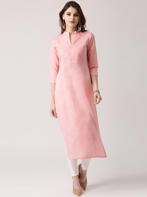 

Libas Women Pink Solid A-Line Kurta