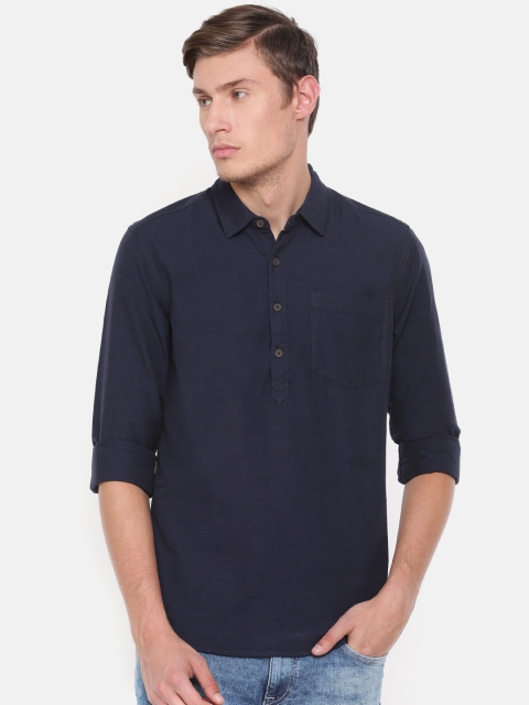 

Lee Men Navy Slim Fit Solid Casual Shirt, Navy blue