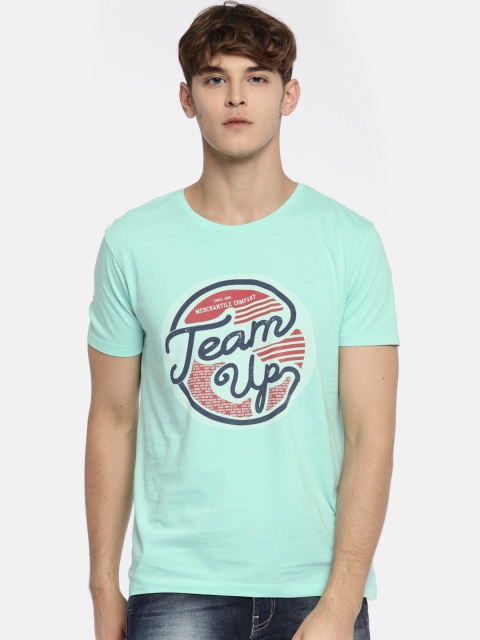 

Lee Men Sea Green Printed Round Neck T-shirt