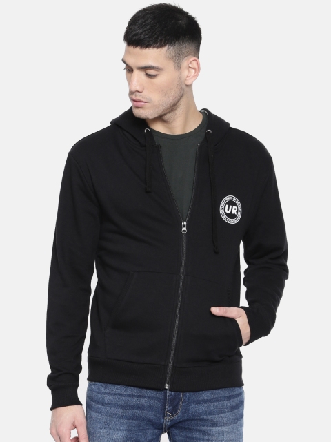 

Lee Men Black Solid Hooded Sweatshirt