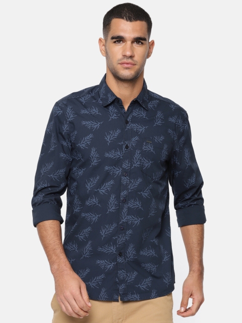 

Lee Men Navy Blue Super Slim Fit Printed Casual Shirt
