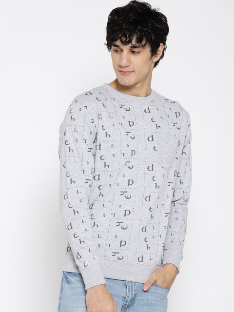 

Lee Men Grey Melange Printed Sweatshirt