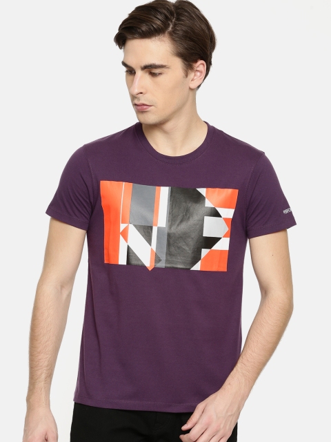 

Lee Men Purple Printed Round Neck T-shirt