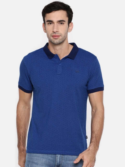 

Lee Men Blue Printed Polo Collar Pure Cotton T-shirt