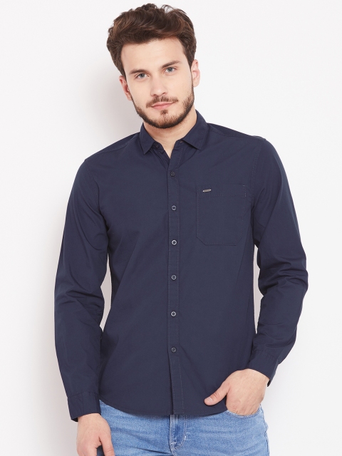 

Lee Men Navy Blue Slim Fit Solid Casual Shirt