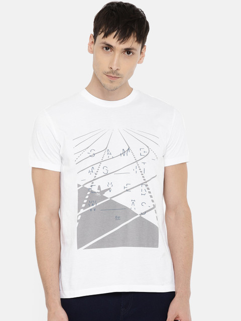 

Lee Men White Printed Round Neck T-shirt