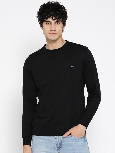 

Lee Men Black Solid Sweatshirt