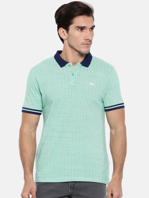 

Lee Men Sea Green Printed Polo Collar T-shirt