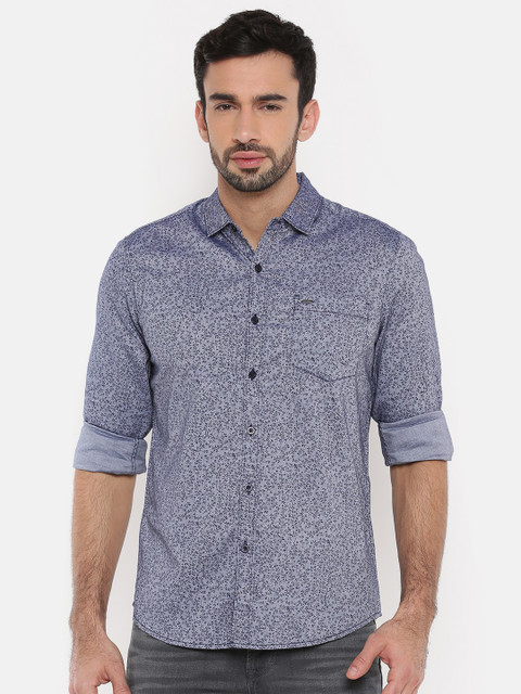 

Lee Men Blue Slim Fit Printed Casual Shirt
