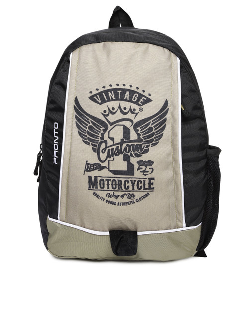 

Pronto Unisex Beige & Black Trumpet 44 Backpack