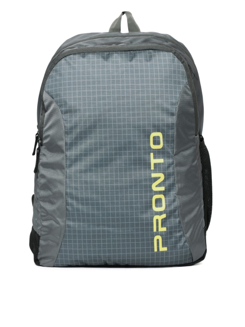 

Pronto Unisex Grey Geometric & Brand Logo Print ARCHES 44 Laptop Backpack