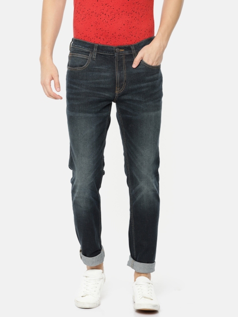 

Lee Men Blue with a tinge of Green Bruce Skinny Fit Mid-Rise Clean Look Stretchable Jeans