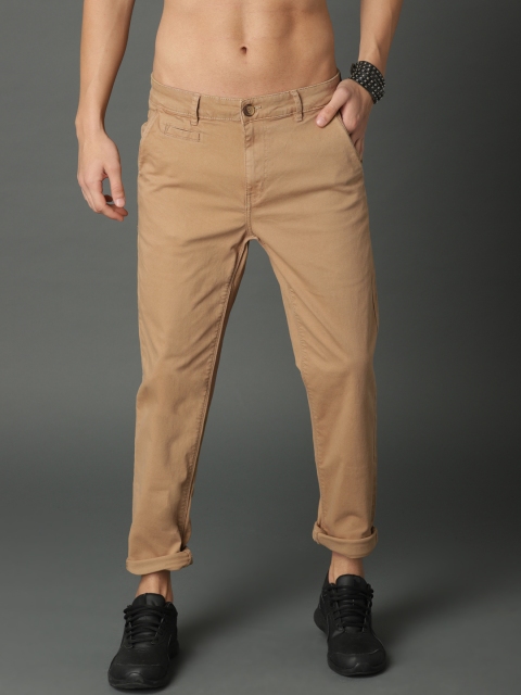 

Roadster Men Khaki Regular Fit Solid Chinos